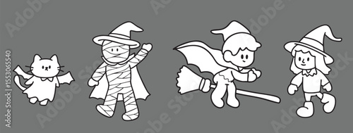 Cartoon, element, ghost in a cloak, autumn, Halloween, illustration, cute picture, hand-painted