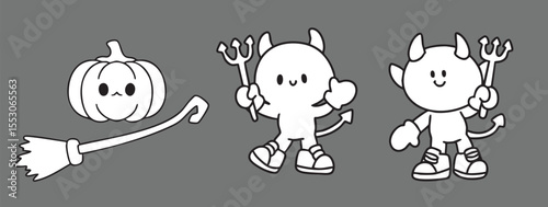 Cartoon, element, ghost in a cloak, autumn, Halloween, illustration, cute picture, hand-painted