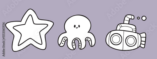 algae, animal, aqua, aquarium, aquatic, background, beach, blue, bottom, bubble, cartoon, character, collection, colorful, coral, crab, cute, deep, design, drawing, element, exotic, fish, funny, graph