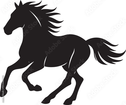 Galloping Horse Silhouette in Motion