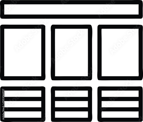 Abstract grid layout design with intersecting columns and rows