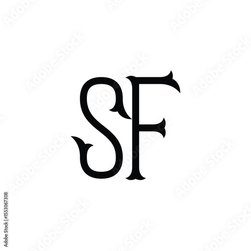SF monogram logo design letter text name symbol monochrome logotype alphabet character simple logo