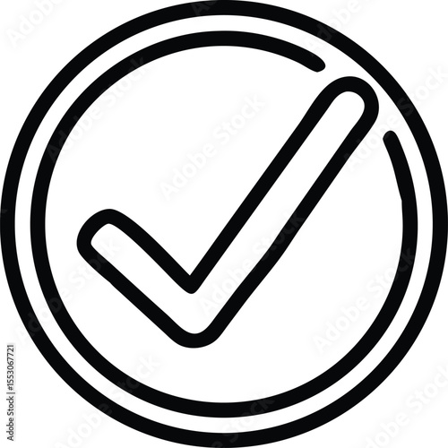 Simple outline circle with a checkmark icon for approval or confirmation