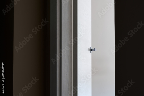 the front door is open into the room