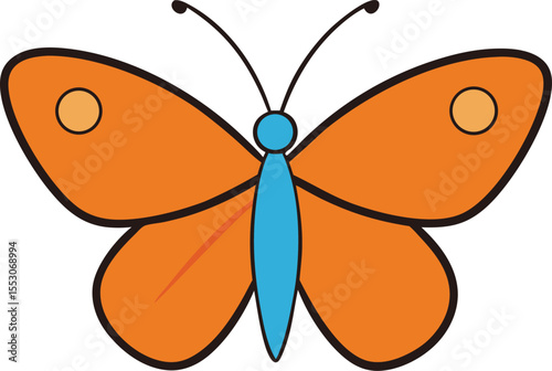Vibrant Orange Butterfly Illustration Nature's Colorful Wings