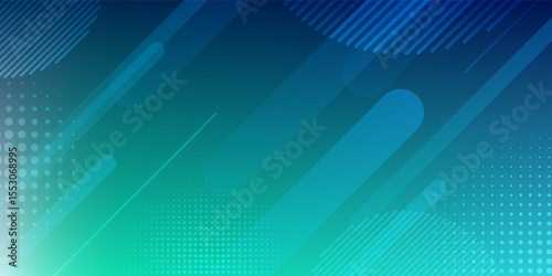 Dark Blue, Green vector layout with flat lines and dots. Decorative shining illustration with lines, dots on abstract template. The pattern can be used as ads, poster, banner for commercial.