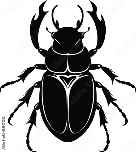 Silhouette of a Rhinoceros Beetle