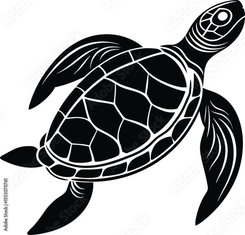 Silhouette of a Sea Turtle