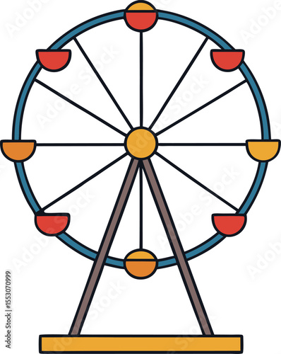 Vibrant Ferris Wheel Illustration A Colorful Fairground Ride