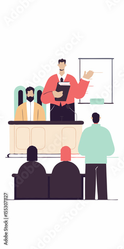 Witness swearing on the bible telling the truth in the court room