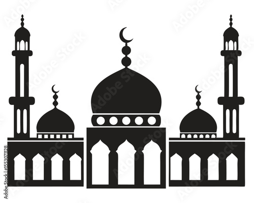 Taj Mahal vector illustration featuring the iconic architecture and dome silhouette, a famous monument and landmark of India for travel and tourism