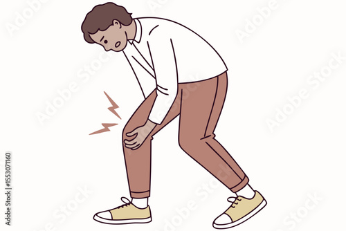 Digitally generated image of man suffering with knee pain