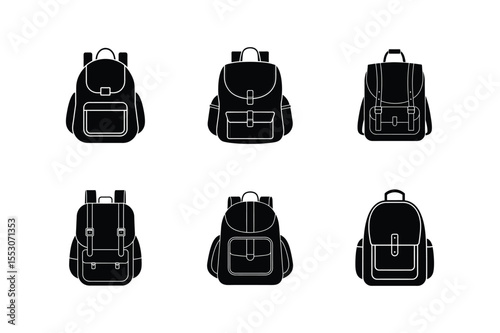 backpack icon silhouette vector illustration