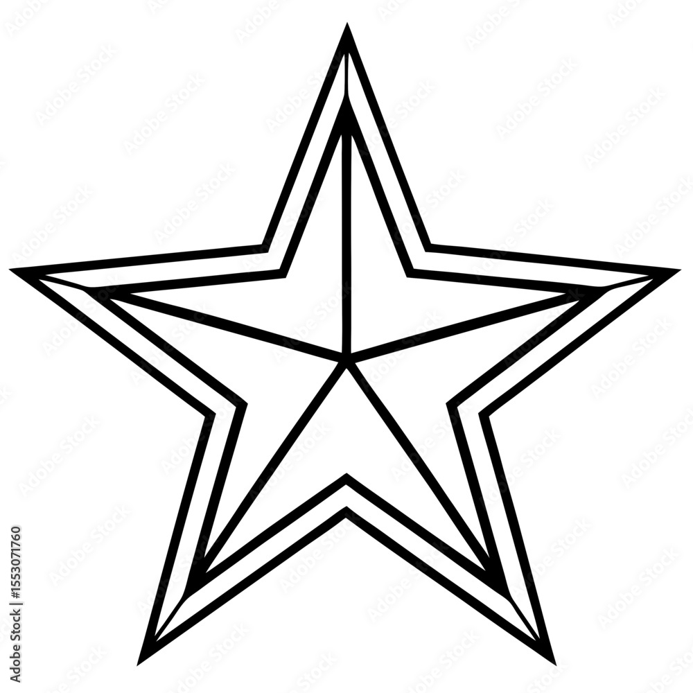 Fototapeta premium Line Art Scholarly Star Design