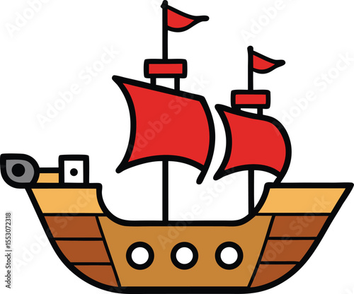 Vintage Sailing Ship A Classic Illustration of Maritime Adventure