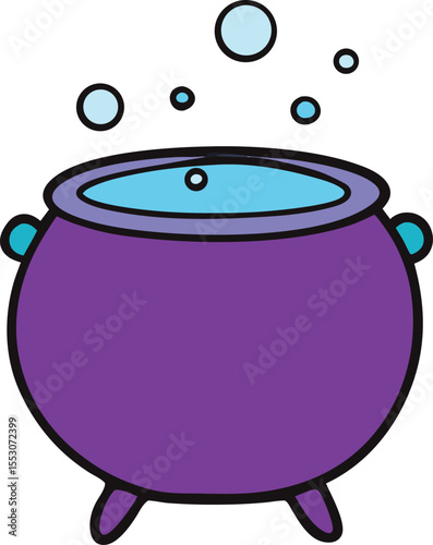 Magical Purple Cauldron Brewing Potions and Fantasy Adventures