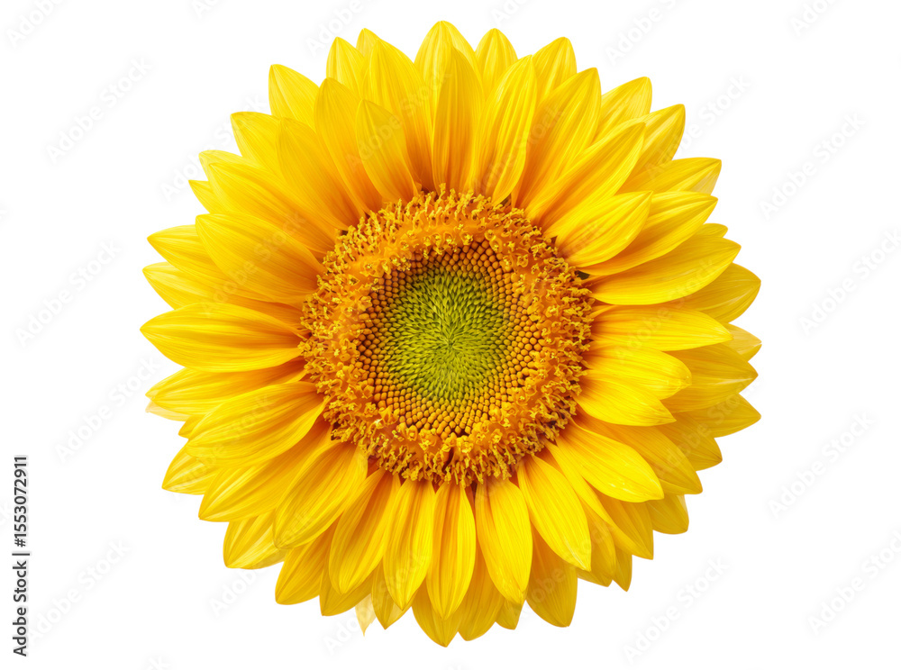 Fototapeta premium Vibrant yellow sunflower isolated on black background, Isolated On Transparent Background