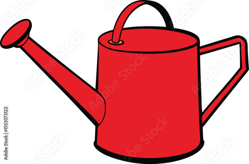 Vibrant Red Watering Can A Classic Garden Essential for Lush Plant Growth
