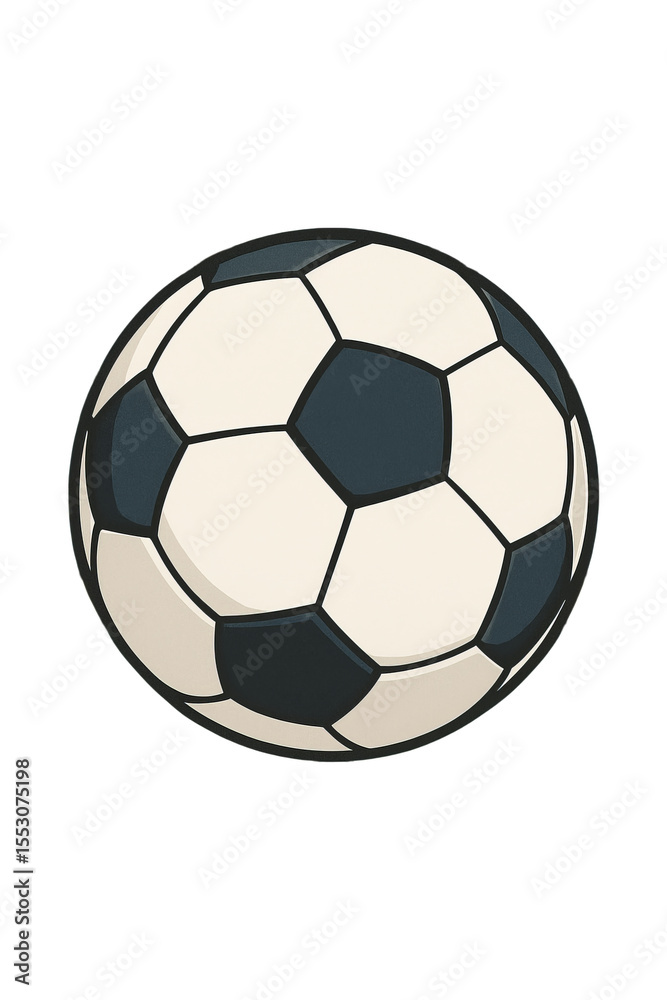 Obraz premium White and Black Soccer Ball on Transparent Background, 3D Realism Design Element