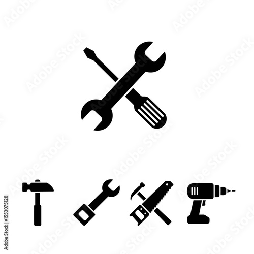 Vector tools collection. Tool icon set. Working tools. Tool kit icons. Working tools set. Tools and gears