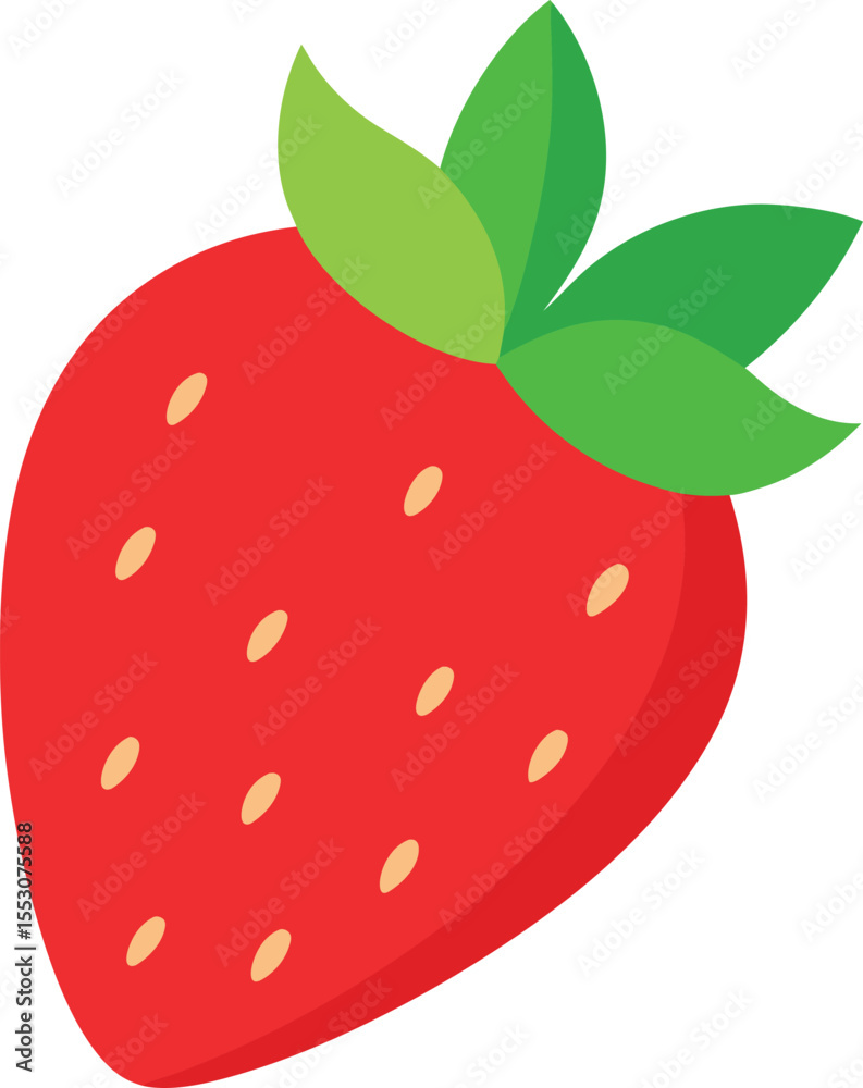 Obraz premium Vibrant Red Strawberry A Delicious Summer Fruit Icon