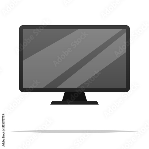 Desktop monitor flat screen vector isolated illustration