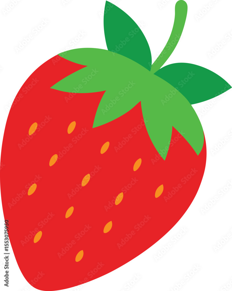 Obraz premium Juicy Red Strawberry A Delightful Summer Fruit Illustration