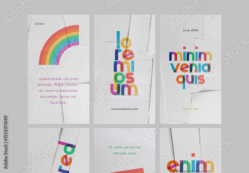 Colored Social Story Layout With Paper Background