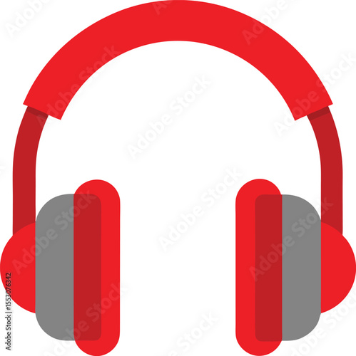 Immersive Audio Experience Red Headphones Design Icon