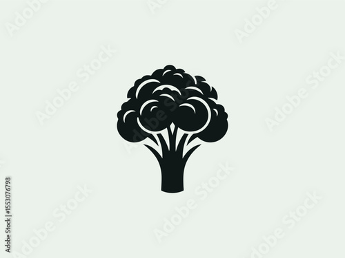 Vintage engraved broccoli silhouette vector logo for farmers markets or healthy cafes
