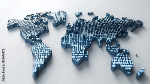 Global Data Network: A Digital World Map Representing Connectivity