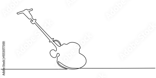 cleaning machine continuous one line drawing, Continuous single line sketch drawing of vacuum cleaner electric household appliance one line editable stroke vector illustration, One single line drawing