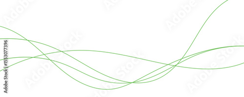 Abstract Waveform Flowing Green Lines