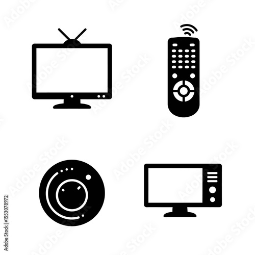 Illustration of TV with remote in a wonderful way on a white background