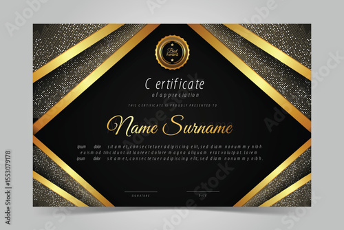 Black Gold Certificate template