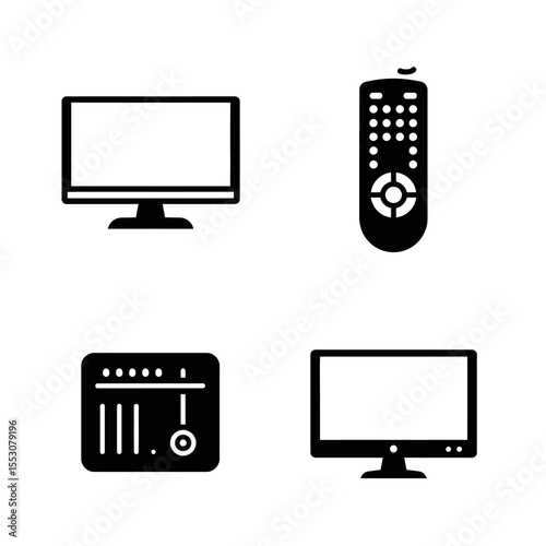 Illustration of TV with remote in a wonderful way on a white background