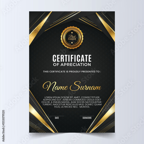 Black Gold Certificate template