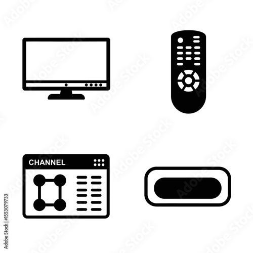 Illustration of TV with remote in a wonderful way on a white background