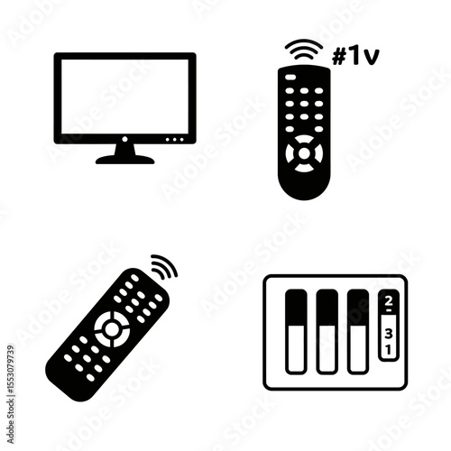Illustration of TV with remote in a wonderful way on a white background