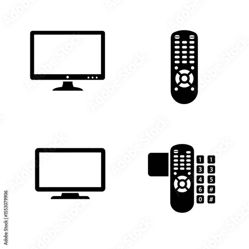 Illustration of TV with remote in a wonderful way on a white background