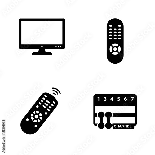 Illustration of TV with remote in a wonderful way on a white background