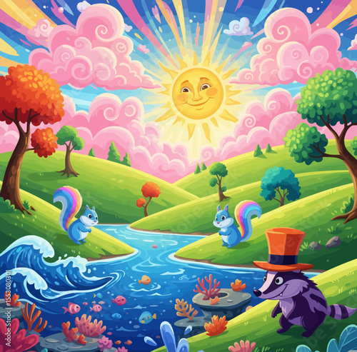 cute fantasy cartoon scenery