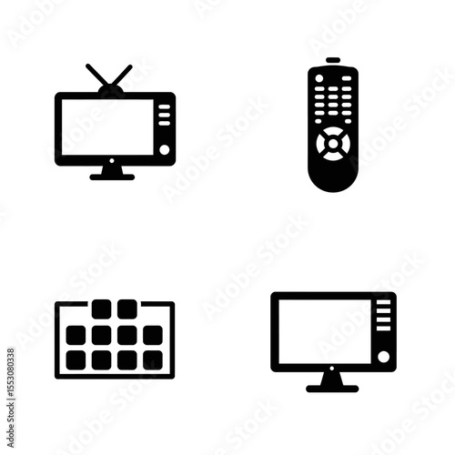 Illustration of TV with remote in a wonderful way on a white background