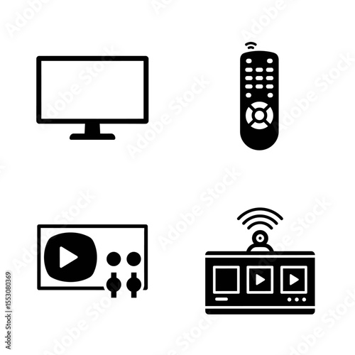 Illustration of TV with remote in a wonderful way on a white background