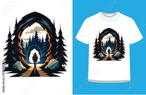 walking person silhouette t shirt design.