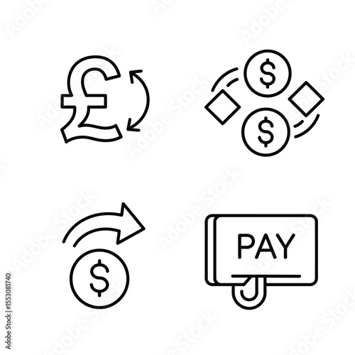 Set of Accept money transfer, Pay with Phone and Credit card by mail icons. Payment wallet line icons. Online payment, Dollar exchange and Fast money send. Private pay, Cash and Wallet. Vector
