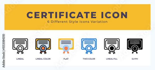 Certificate icon set pack vector illustration.