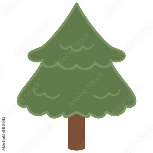 Dark green double pine tree cartoon clip art