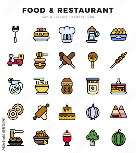 icons set. Food and Restaurant for web. app. vector illustration.