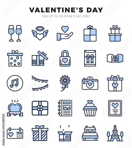 Valentine'S Day icons set for website and mobile site and apps.